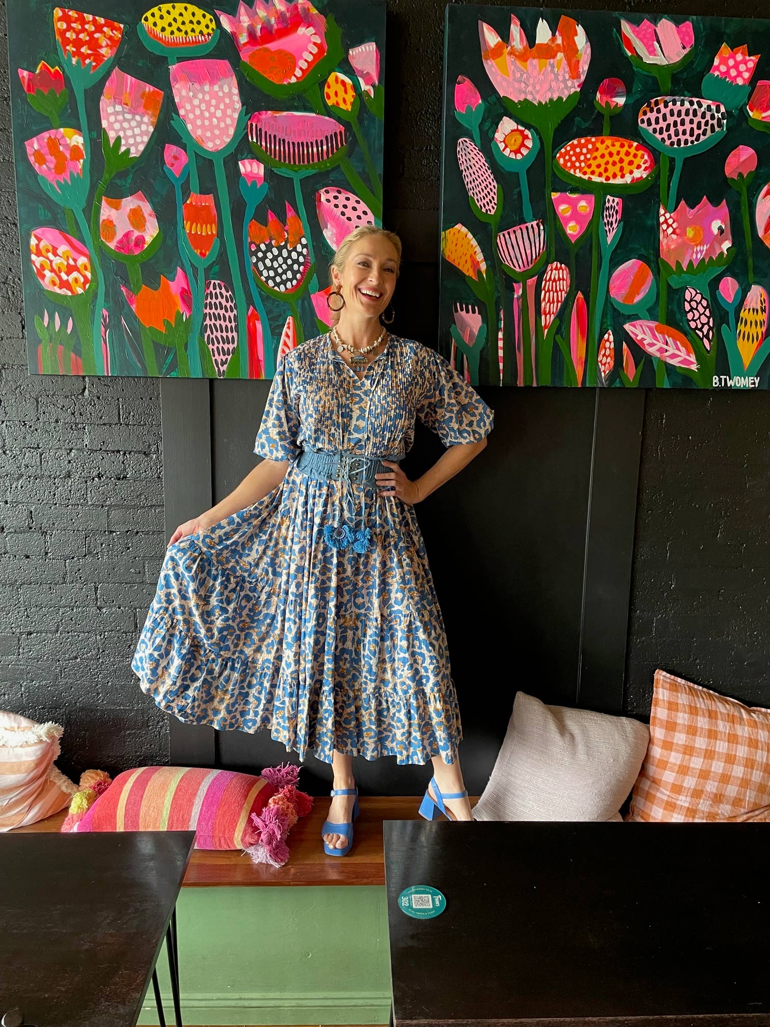 Roselle - Wholesale Dress – Women's - ROSELLE HALCYON DRESS BLUE LEO18