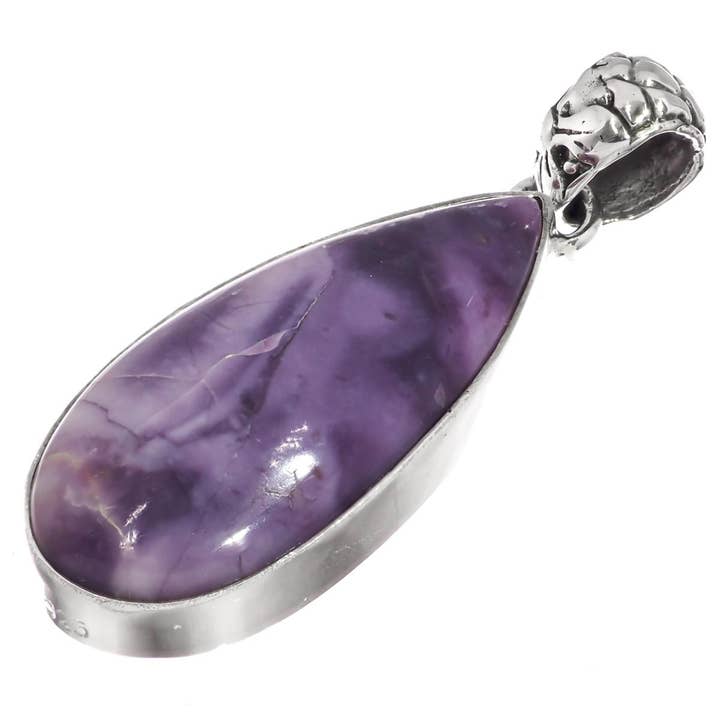 FifiRose - Wholesale Pendant/charm necklace - 925 silver purple rare utah tiffany stone handmade sterling pendant, 1 5/8"1