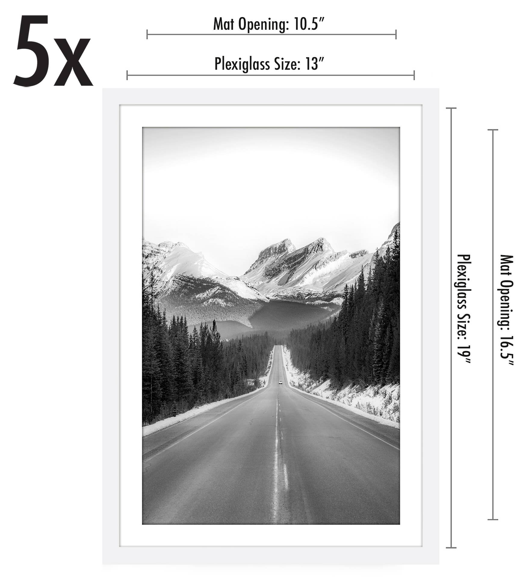 Americanflat - Wholesale Picture Frame - Americanflat Picture Frame with Mat Slim Molding (5 Pack)11