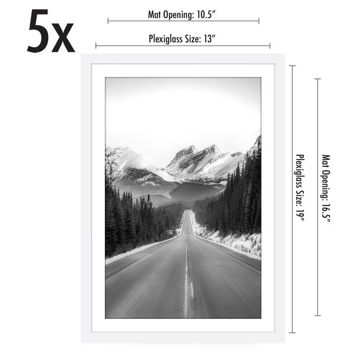 Americanflat - Wholesale Picture Frame - Americanflat Picture Frame with Mat Slim Molding (5 Pack)11