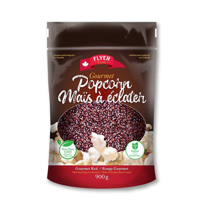 Flyer Foods Inc - Wholesale Popcorn Kernels - Gourmet Red Hulless Popcorn Kernels - 2 lbs