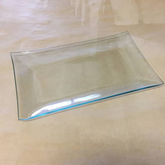 Monahan Papers - Wholesale Decorative Plate/Dish/Bowl - Clear "BENT" Glass Rectangle Plate