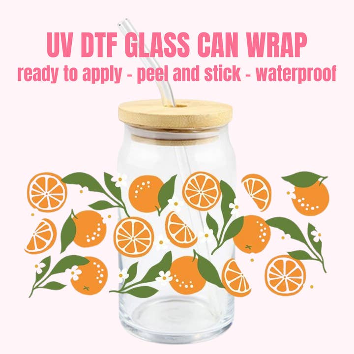 UV DTF WRAP Oranges F4 for wholesale by One Stop Cups