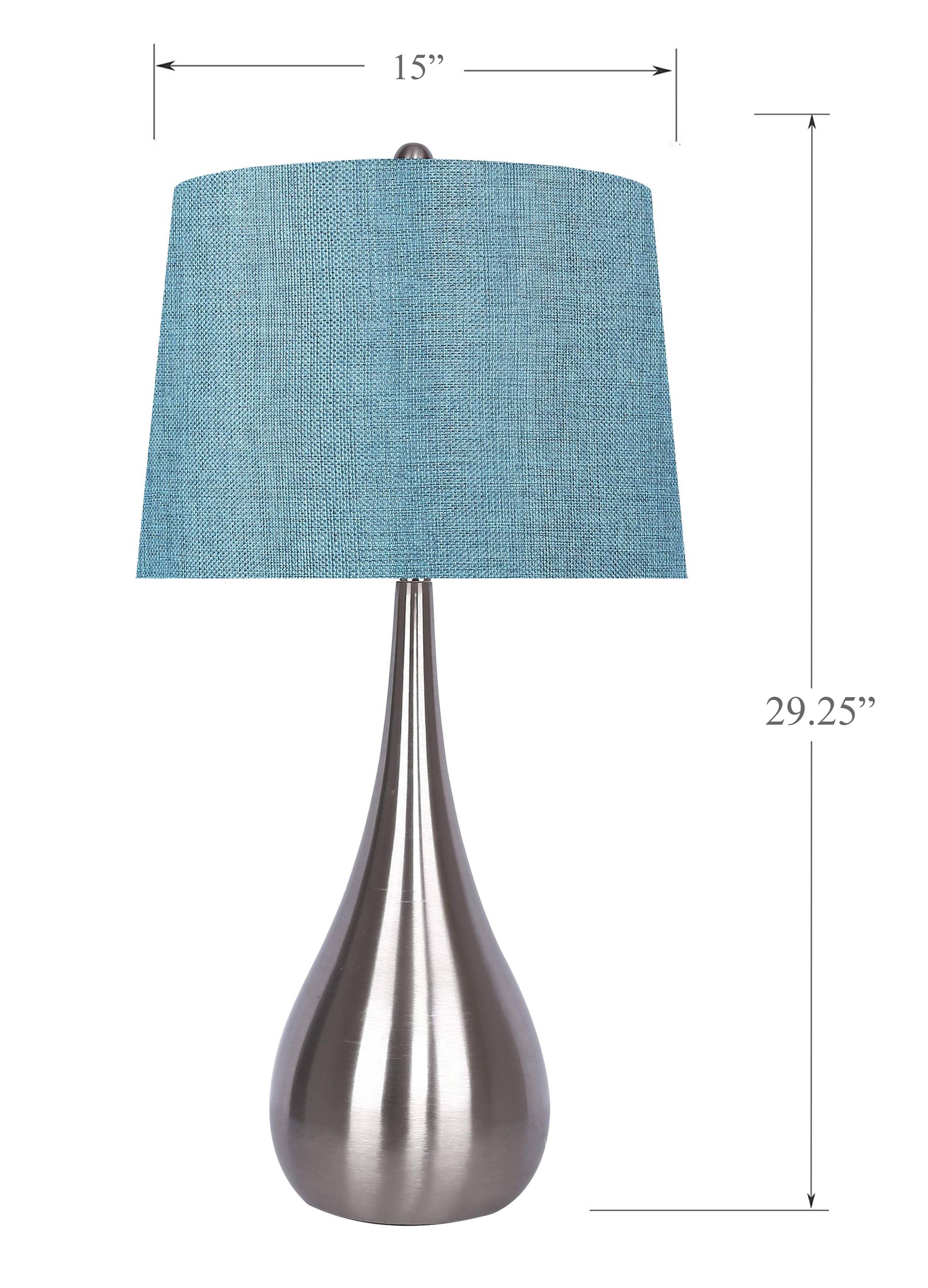 LumiSource and Grandview Gallery - Wholesale Accent/Desk Lamp - 29" Pebble Metal Table Lamps Teardrop Linen Shades (2PK)24