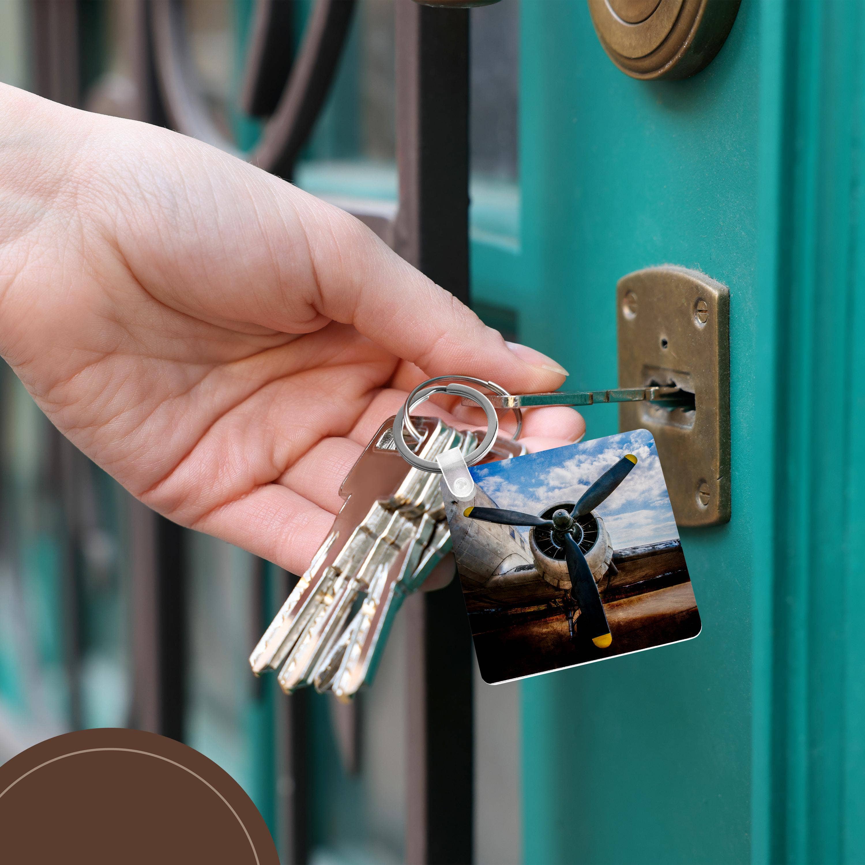 3dRose - Wholesale Keychain - Unisex - 3dRose, Abstracts of aviation - Propeller of a vintage aircraft. Color photo, Key Chain5