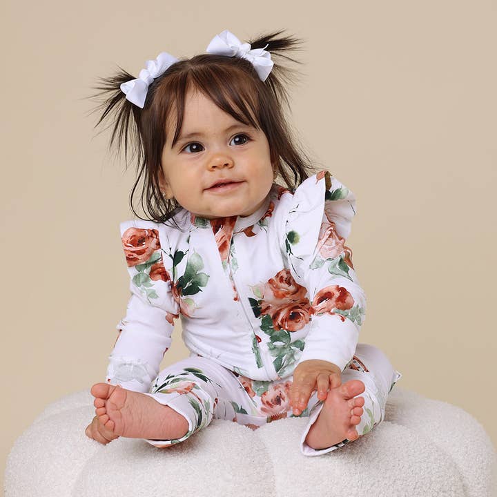 Snuggle Hunny - Wholesale Sleepsuit – Baby - Rosebud Organic Snugglesuit Convertible Romper with Frill4