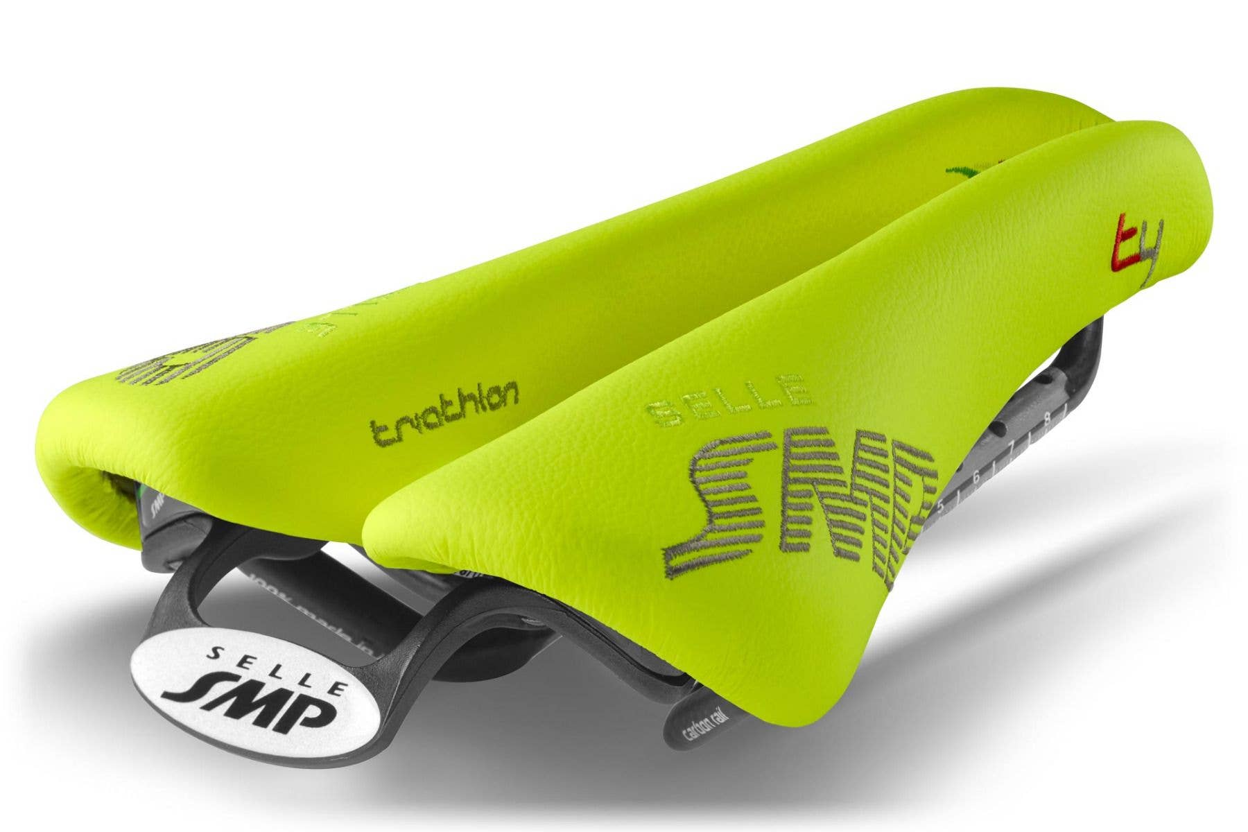 Fluro Yellow Selle SMP T4 Triathlon Saddle with Carbon Rails (Fluro Yellow) for wholesale on Faire