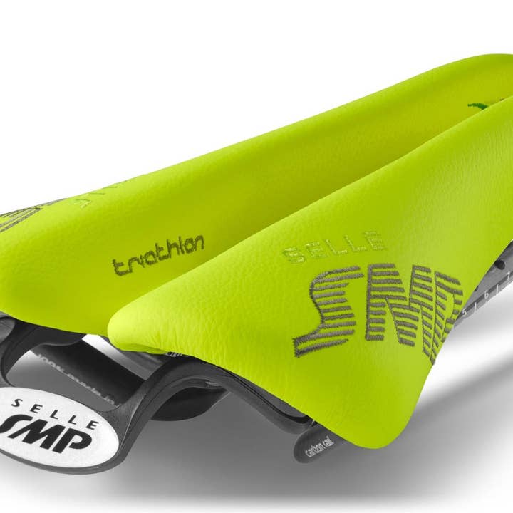 Fluro Yellow Selle SMP T4 Triathlon Saddle with Carbon Rails (Fluro Yellow) for wholesale on Faire0
