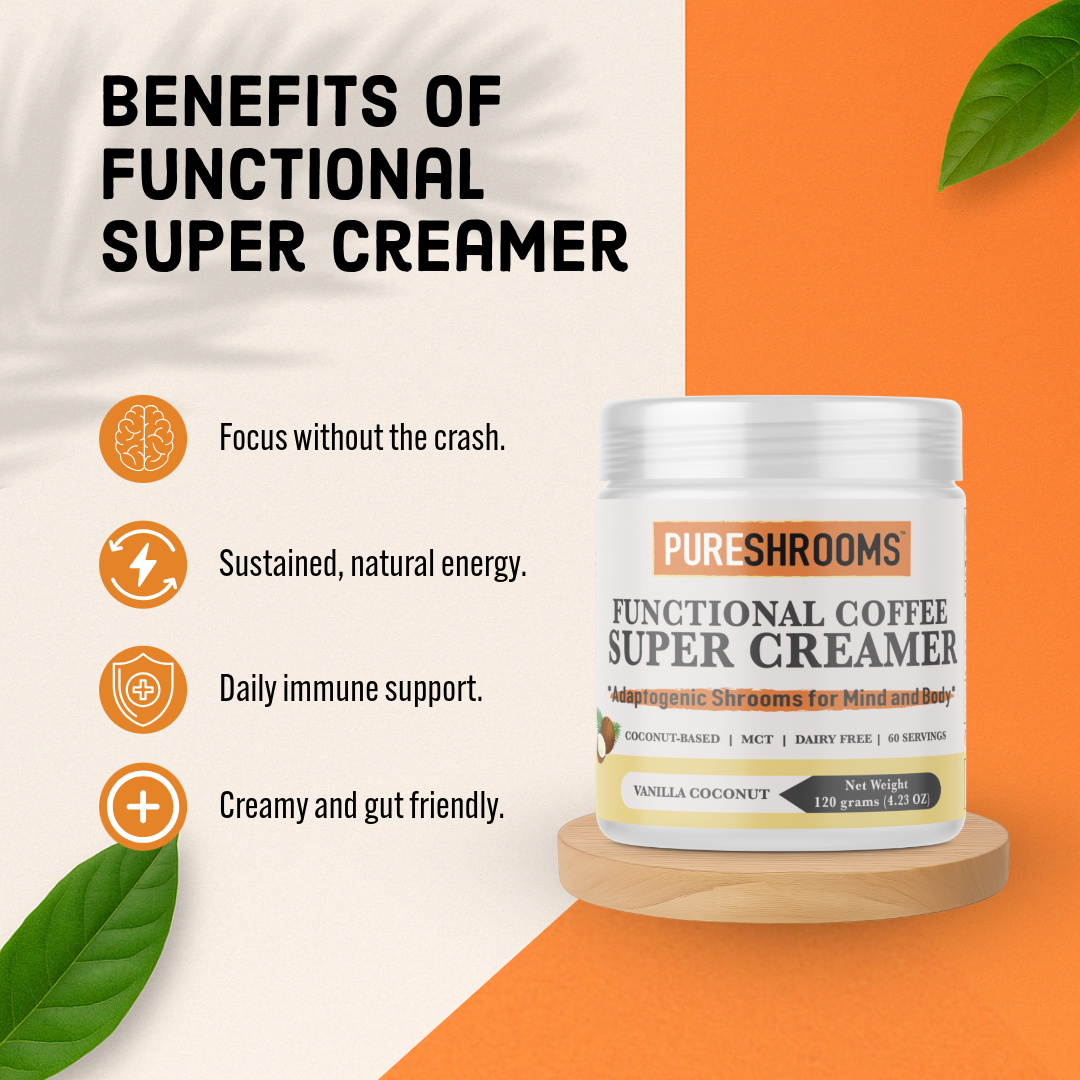 PureShrooms Inc. - Wholesale Creamer - Super Coffee Creamer (Vanilla) |Best Seller | 60 Servings2