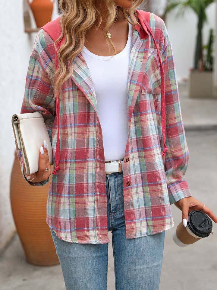 Lily Clothing - Wholesale Button Down Shirt - Women's - CASUAL FASHION OVERSIZE PLAID SHIRT13