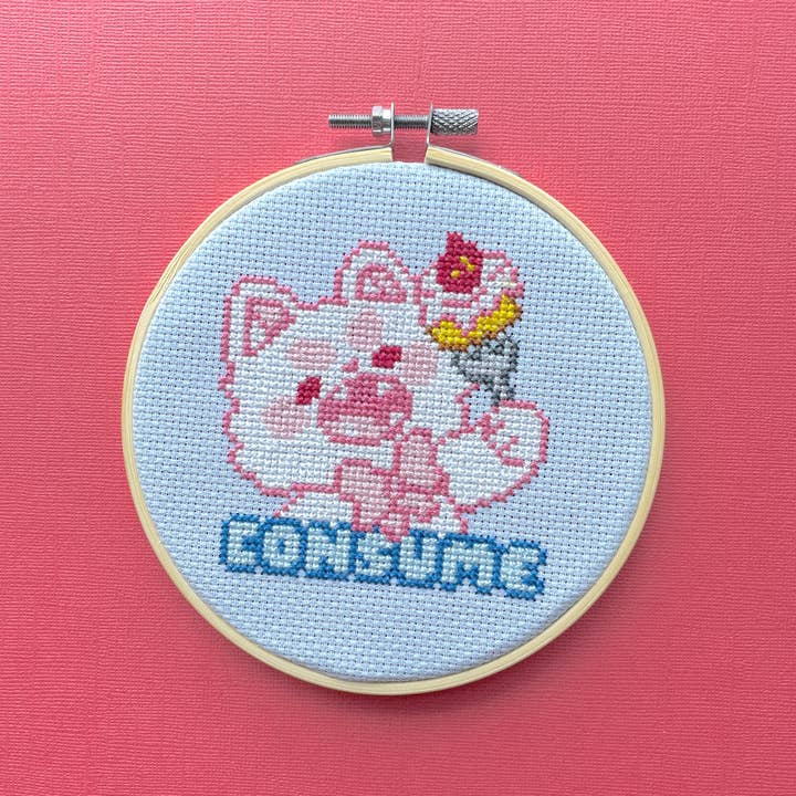 Consume by Bumbleberry Hollows Counted Cross Stitch DIY KIT for wholesale by Spot Colors