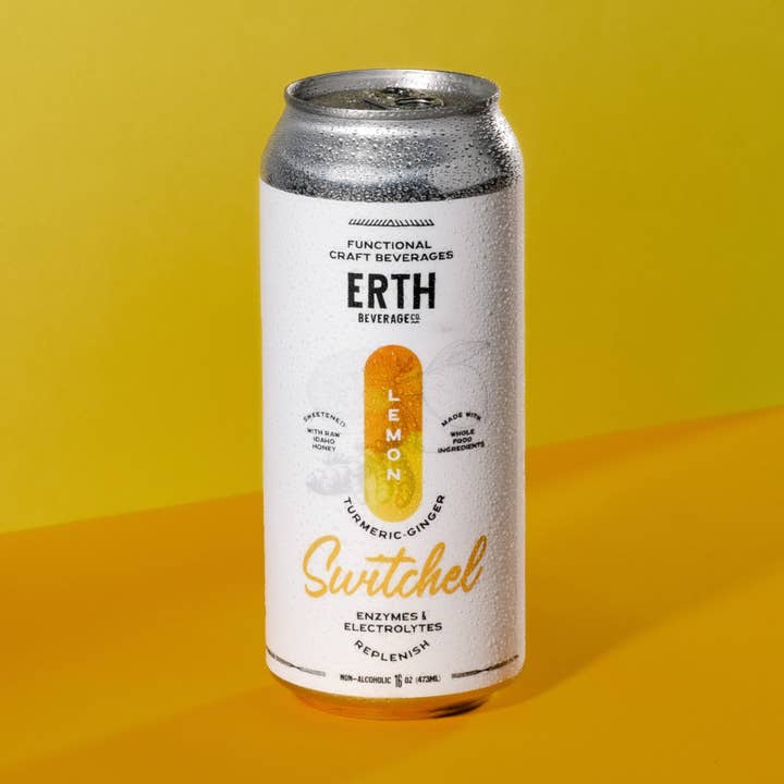 Lemon Turmeric Sparkling Switchel for wholesale by ERTH Beverage Company