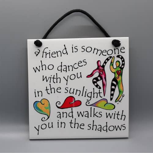 Florida Vibes Art / Mungo Key Designs - Venta al por mayor Azulejos - Azulejo de cerámica «Un amigo baila en la luz del sol»