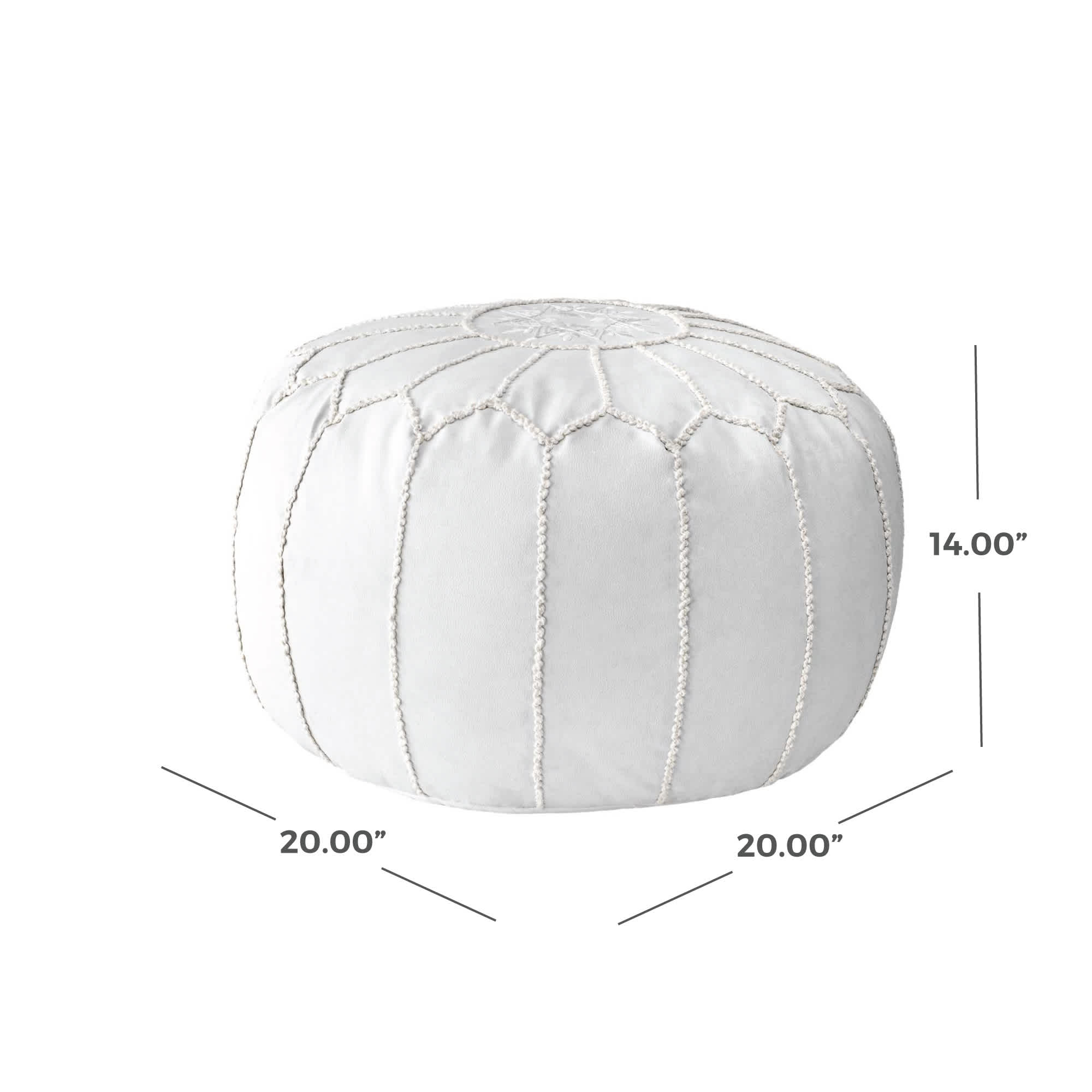 nuLOOM - Wholesale Pouf - Classic Moroccan Faux Leather Filled Ottoman Pouf10