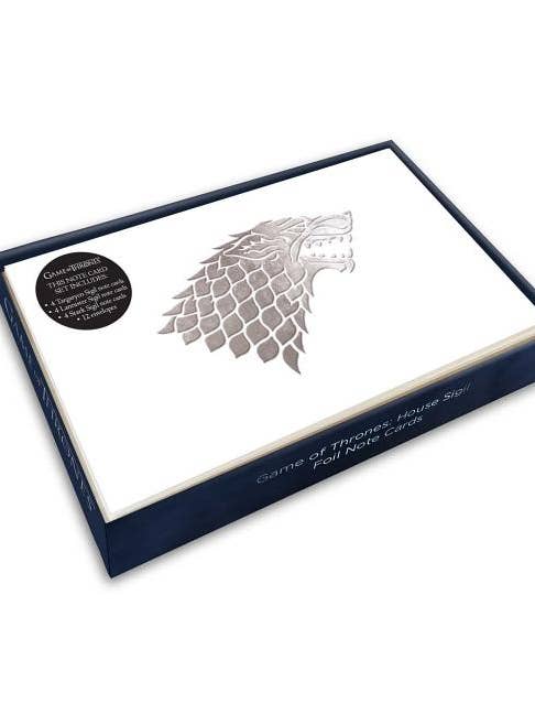 Game of Thrones : Cartes de correspondance avec blason en relief pour la vente par Bradley's Book Clearance