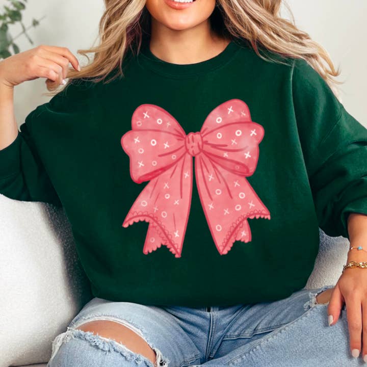 Shoppe SHC – wholesale Sweatshirt med tryck - Dam – XOXO Coquette Bow Sweatshirt | Tryckt Sweatshirt14
