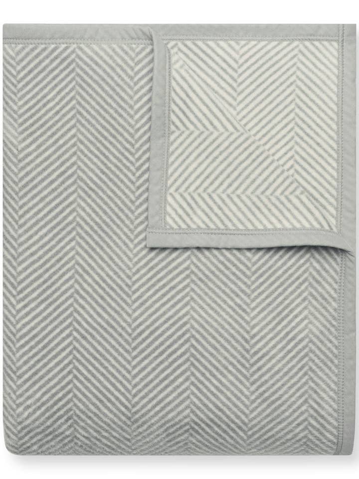Harborview Herringbone Light Grey Blanket for wholesale by ChappyWrap