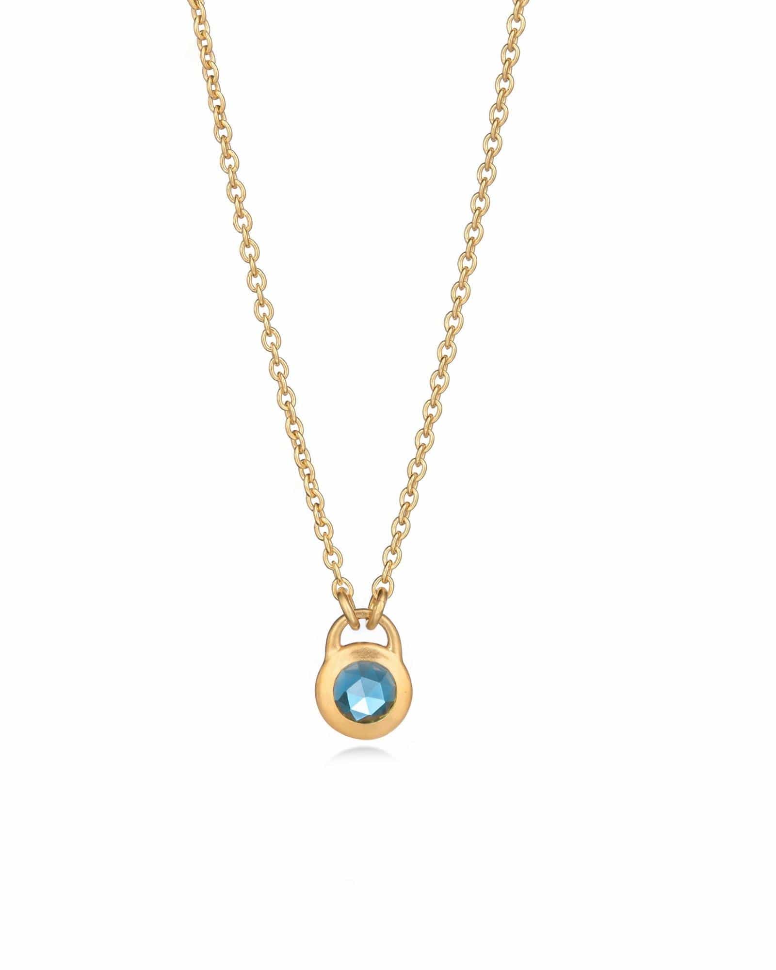 Fervor Montréal - Wholesale Pendant/Charm Necklace - Keyhole Rose Cut London Blue Topaz Necklace2