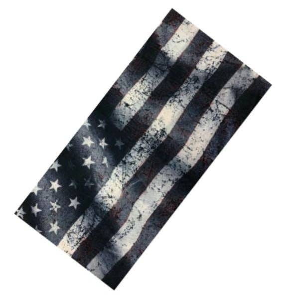 SkullJewelry.com – wholesale Bandana – Unisex – Dust Mask For Riding - Gray/Blue Wavy American Flag Face Mask - 14 Different Uses0
