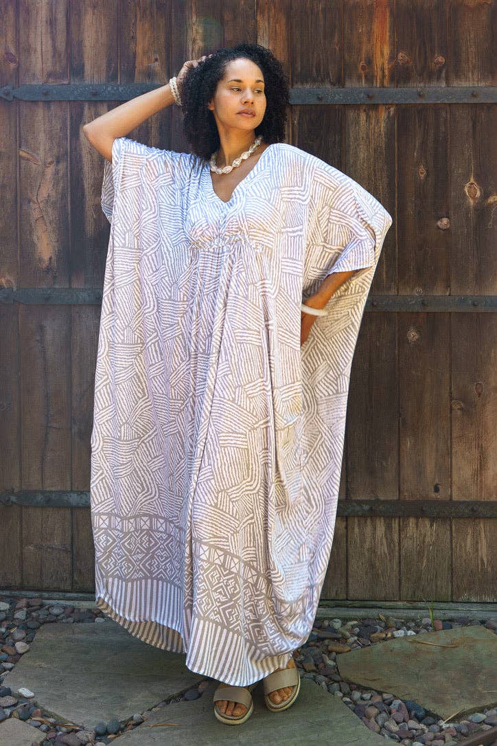 Bali Queen - Vente Caftan – femme - Caftan Long Froncé Mojave4