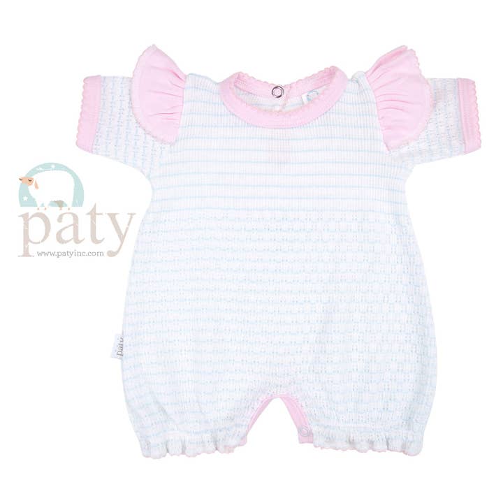 Paty - Wholesale Jumpsuit - Baby - Paty Knit, Angel Sleeve Bubble, Pima Trim #363ASJ
