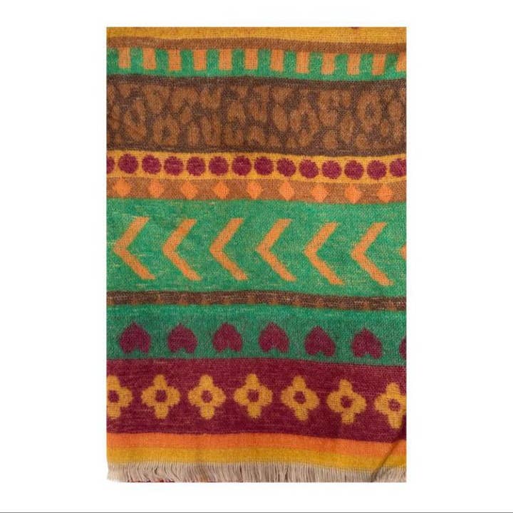 Multicolor Bufanda de Lana y Algodón con Diseño Multicolor ITFUSL-25-13 de venta al por mayor en Faire4