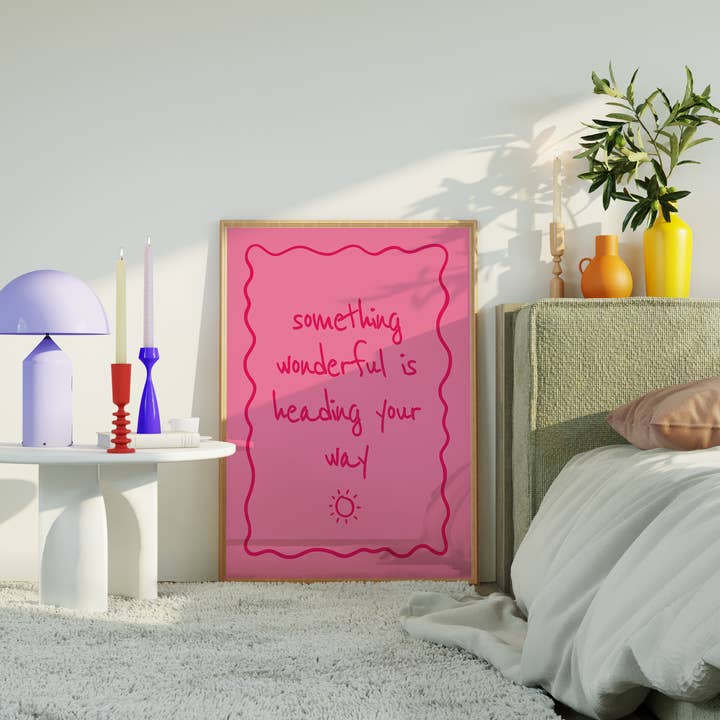 Something Wonderful Typography Art Print for wholesale by Laura Frances Heitzman