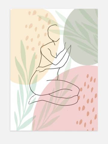 Poster botânico de silhueta por atacado de Ouéso