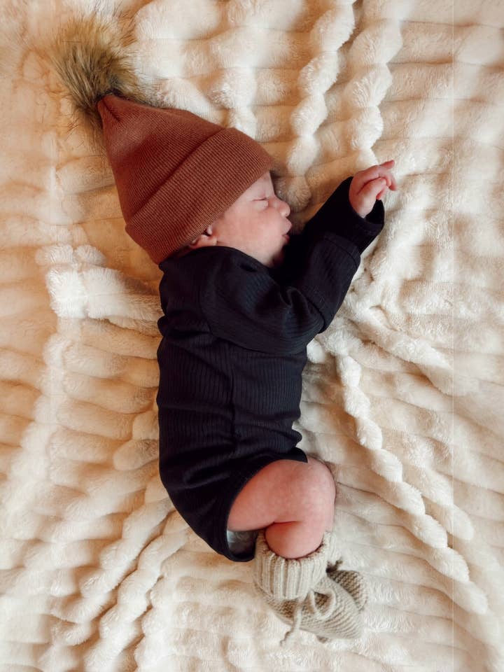 SIIX Collection - Wholesale Bodysuit (Non-Footed) - Baby - Black / Organic Ribbed Long Sleeve Bodysuit2