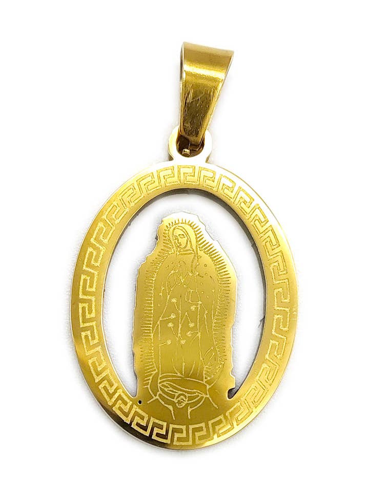 Gold Edelstahl Virgen De Guadalupe Anhänger für den Großhandel von Lucylou Collection