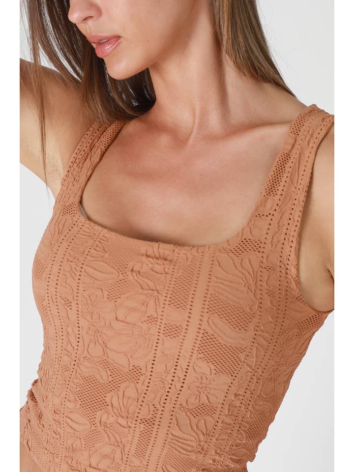 NIKIBIKI - Wholesale Knit Top - Women's - NS8396 - Double Lace Square Crop Top2