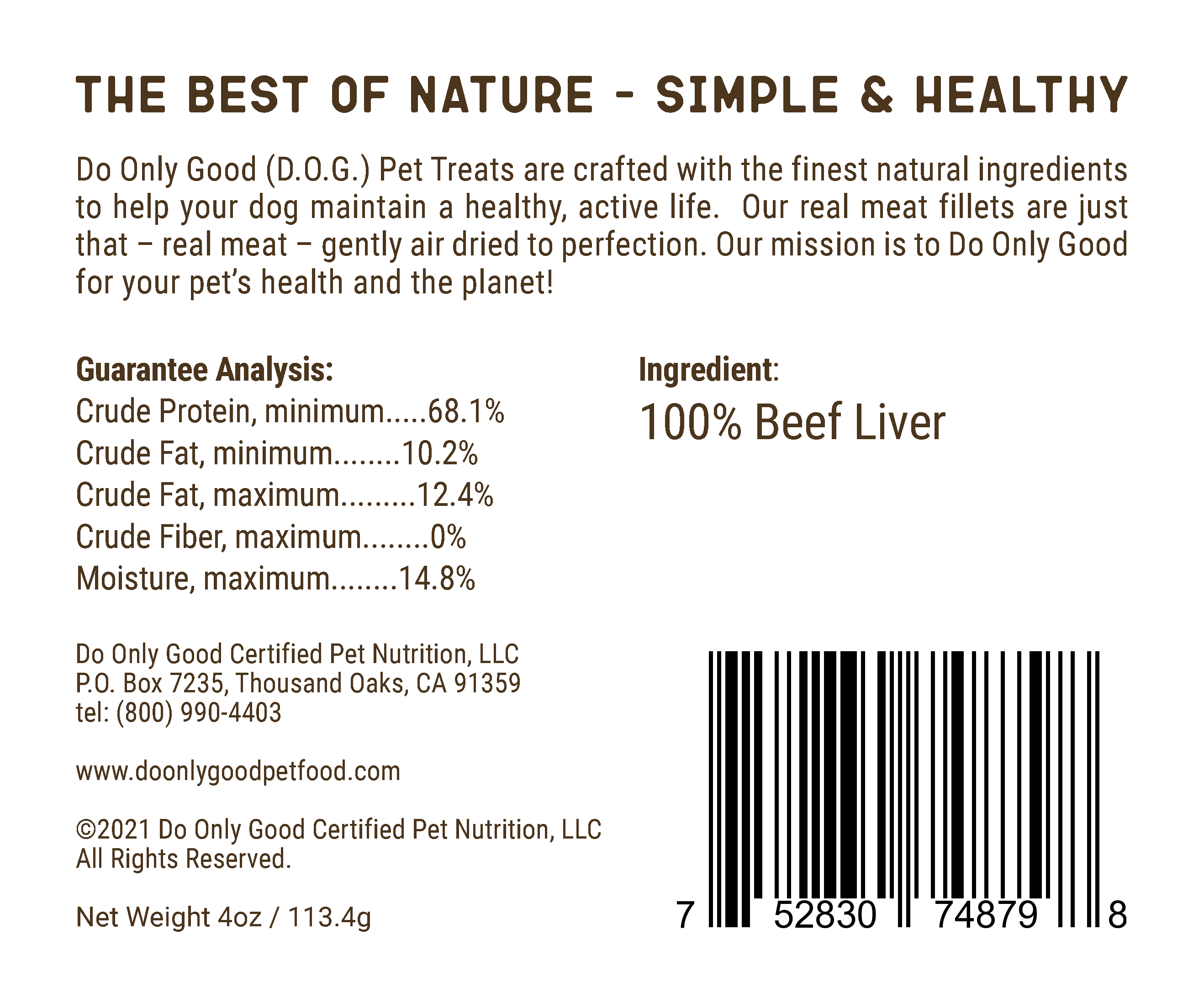 Do Only Good (D.O.G.) Pet - Wholesale Pet Treats - Dog - Pure Meat Fillet - Beef Liver Treat2