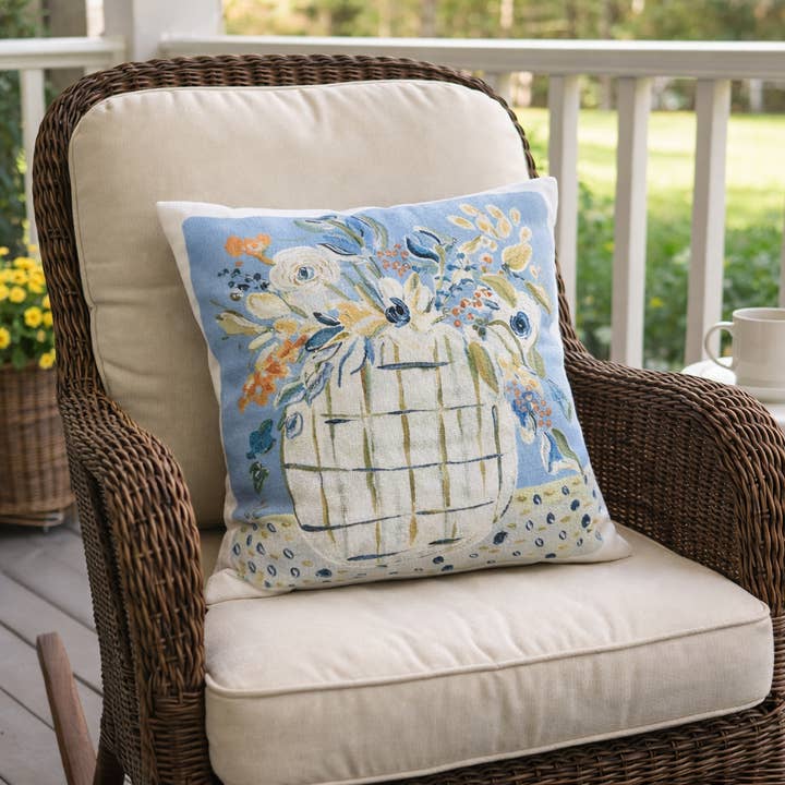 GA Taylor’s Vase Square Pillow for wholesale by Southern Cotton Mill