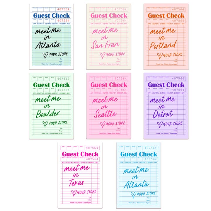 Mugsby - Wholesale Sticker - Personalized City Guest Check Sticker Decal, Custom Sticker