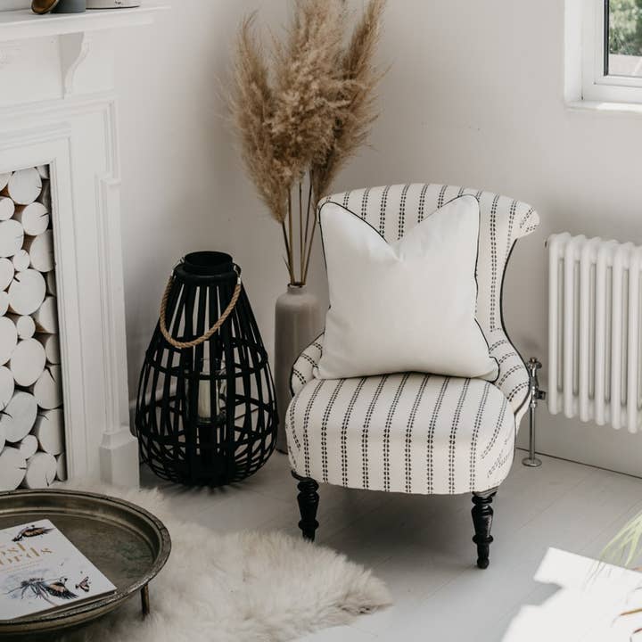 Anastasia with Black Piping for wholesale by The Linen Edit