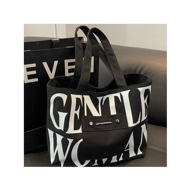 UZ Wholesale Store – wholesale Bärkasse - Dam – Brevtryck Canvas axelväska med stor kapacitet6