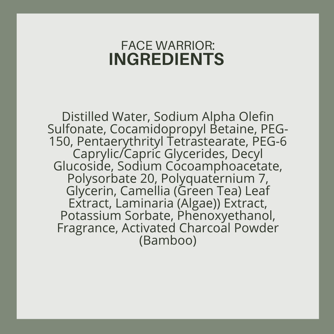 ATANA HEAD SPA, LLC - Wholesale Gezichtsreiniger - Face Warrior: Reinigende Groene Thee & Houtskool Reiniger4