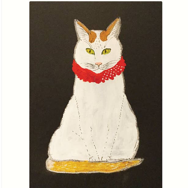 White Cat – Harunobu | Blank Greeting Card for wholesale by Lucca Paperworks