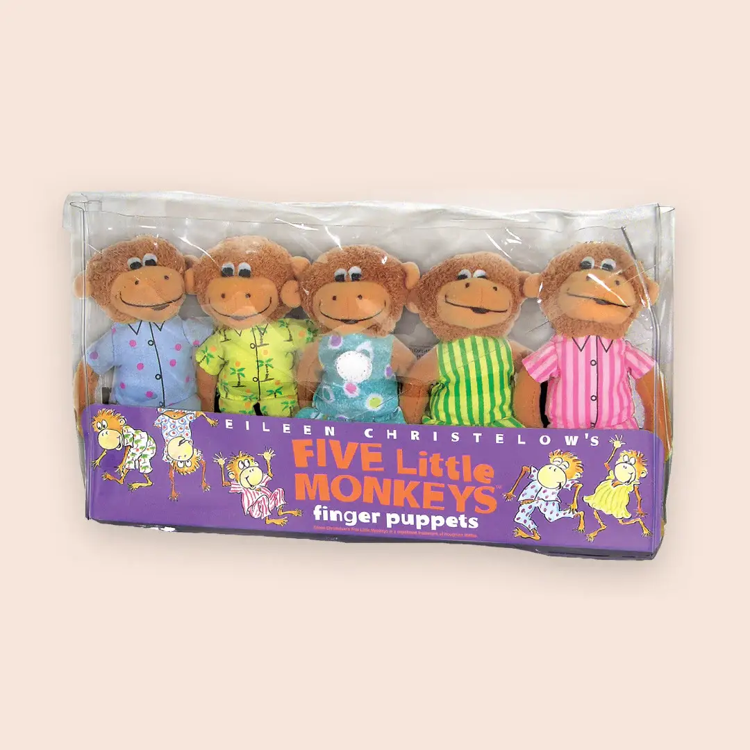 MerryMakers - Wholesale Stuffed/Plush Toy - Kids & Baby - Five Little Monkeys Finger 5" Puppet Playset2