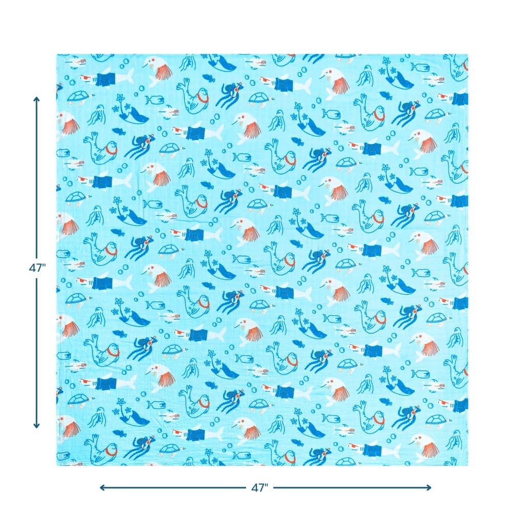 Coco Moon - Wholesale Swaddle - Baby - Reef Rascals Muslin Swaddle4