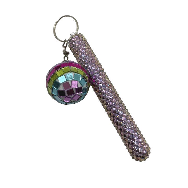 MOLLY SMILES - Wholesale Keychain – Women's - disco ball bedazzled tube keychain