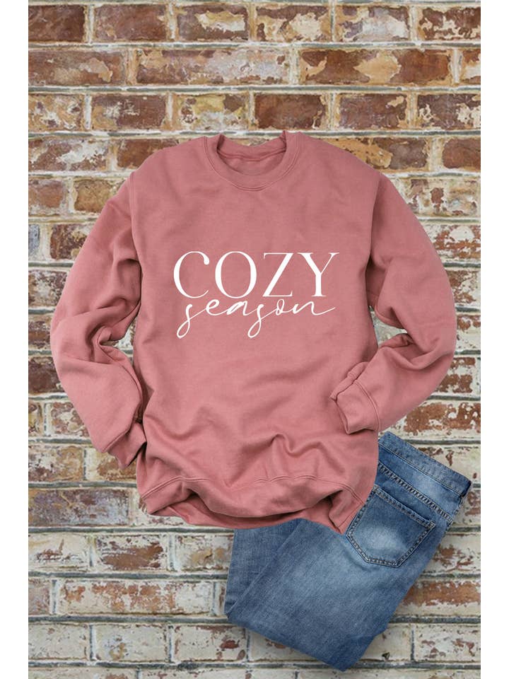 Top Avenue - Vendita all'ingrosso Felpa stampata - Donna - Cozy Season, natalizia, felpa unisex in pile a girocollo3