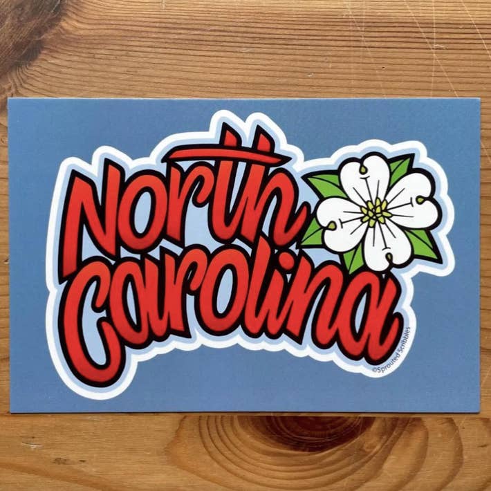 Sprouted Scribbles - Wholesale Postcard - North Carolina Postcard - NC Dogwood Travel