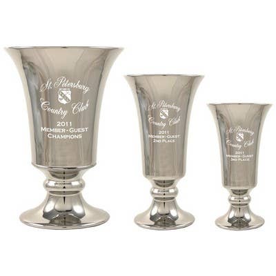 Silver Horn Ceramic Trophy Cup for wholesale by Market Street Promotions