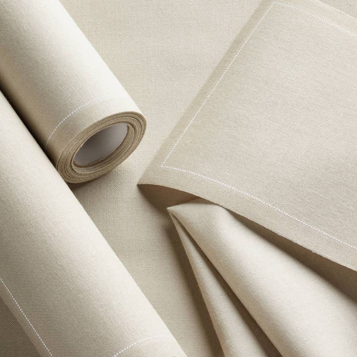 MY DRAP - Vente Serviettes de table en tissu - Serviettes Cocktail Sable Coton 50 Unités3