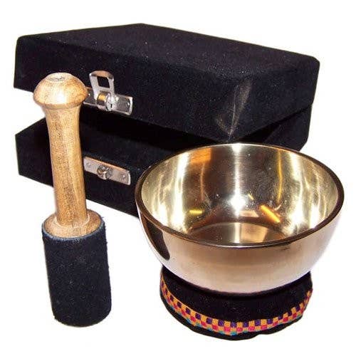 Ancient Wisdom - Wholesale Meditation Supplies - Brass Singing Bowl Gift Set - 9cm1