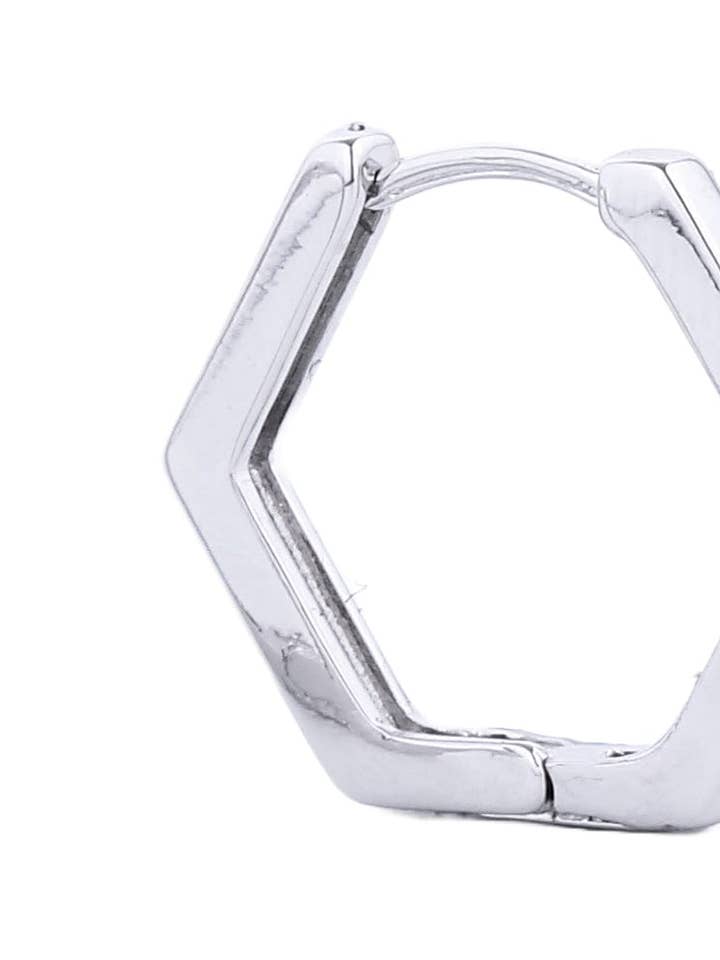 14K Dipped Hexagon Hoop Earrings for wholesale by MiMi Wholesale