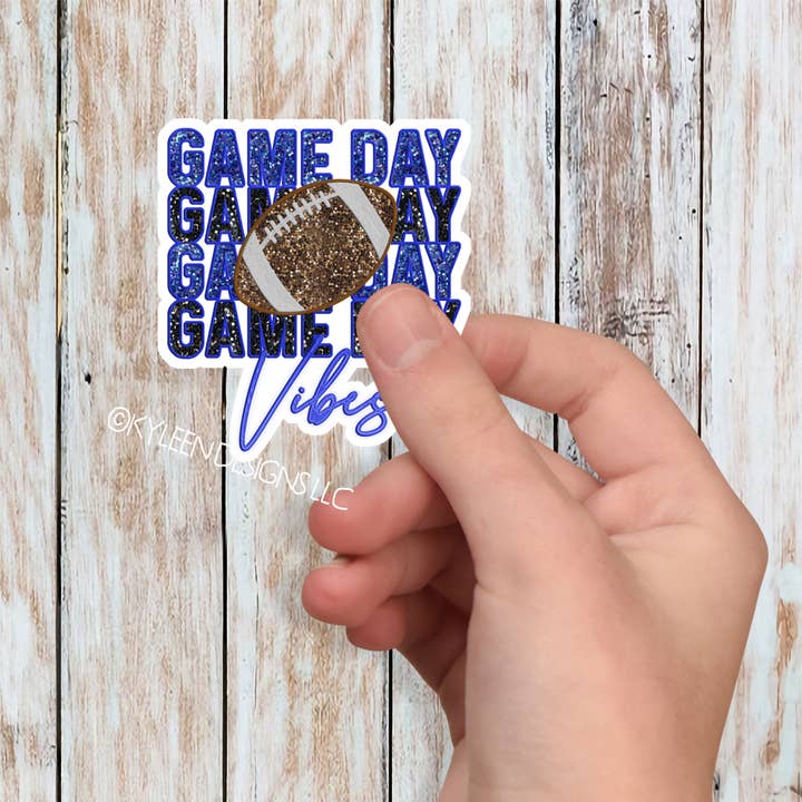 Game Day Football Die Cut Sticker for wholesale by Kyleen Designs