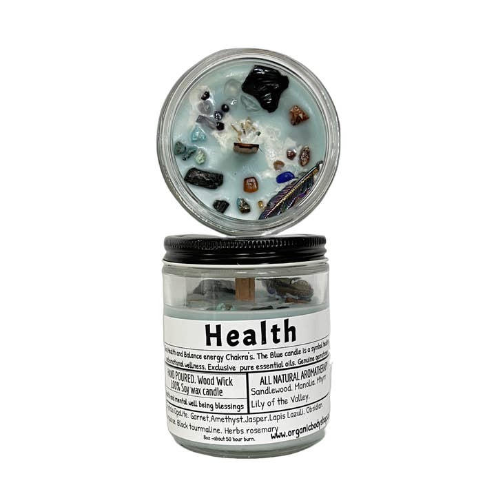 Vela de Cristal de Salud. Soja. Mecha de madera. para venta al por mayor de Organic Body Shop