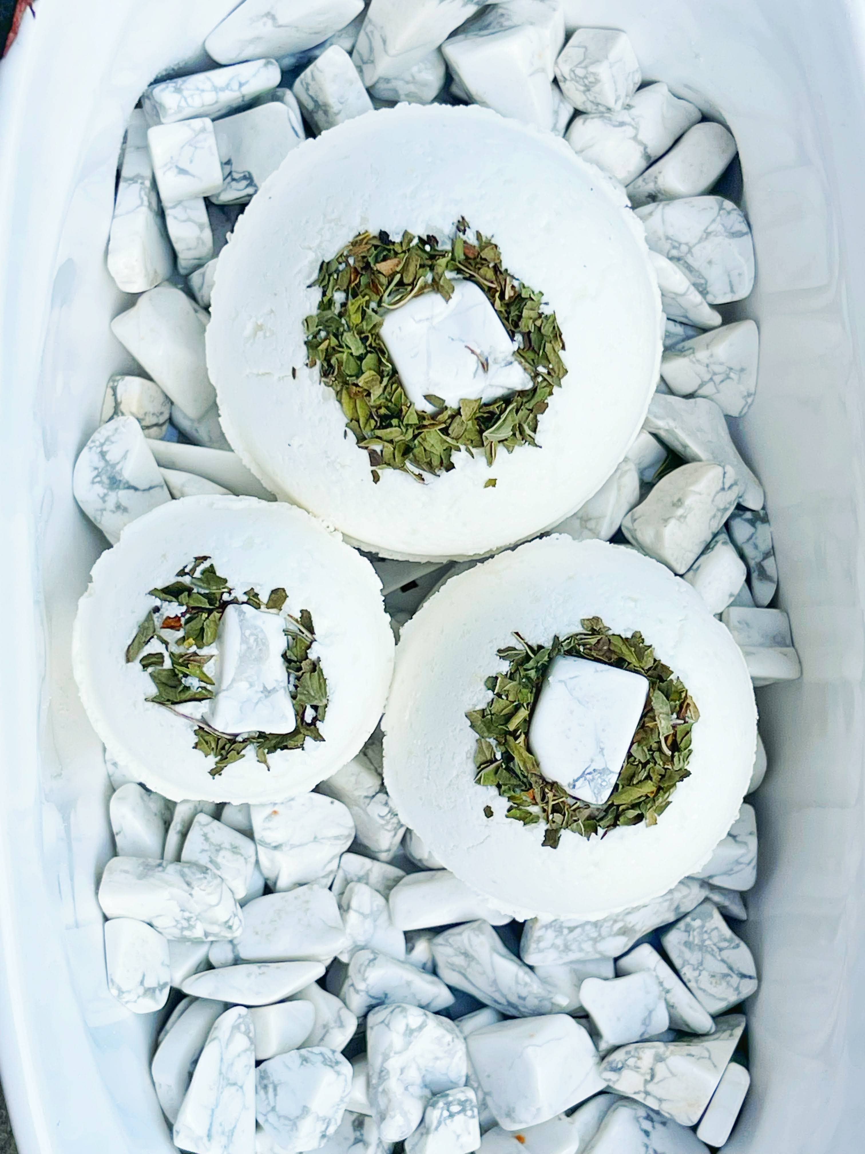 Rage Gems & Jewelry - Wholesale Bath Bomb/Fizz - Howlite Bath Bombs with Cannabis Sativa Hemp Seed Oil4